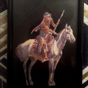 Handmade design: Native American with black frame.